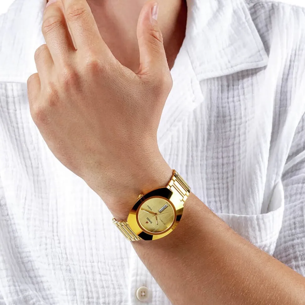 Rado DiaStar Original Automatic 38mm Yellow Gold Dial PVD Stainless Steel Bracelet Watch