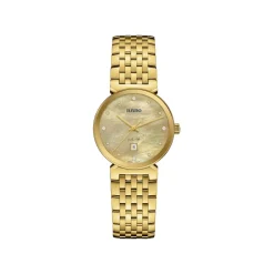 Rado Florence 30mm Mother of Pearl Dial Diamond Dot Yellow Gold Bracelet Watch