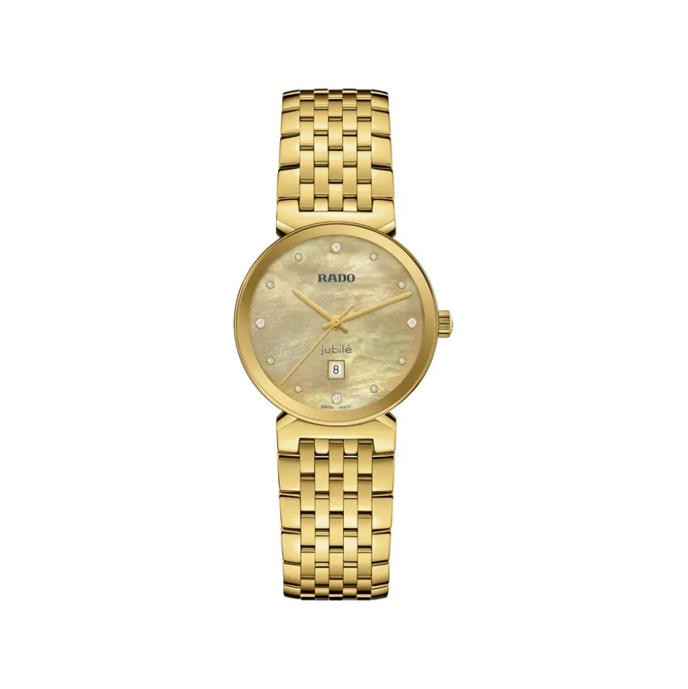 Rado Florence 30mm Mother of Pearl Dial Diamond Dot Yellow Gold Bracelet Watch