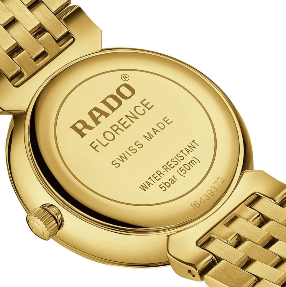 Rado Florence 30mm Mother of Pearl Dial Diamond Dot Yellow Gold Bracelet Watch
