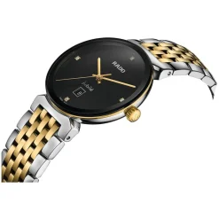 Rado Florence 30mm Quartz Black Diamond Dot Dial Steel & Yellow Gold Case Bracelet Watch