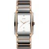 Rado Integral 31mm White Enamel Diamond Dot DIal Rose Gold & Plasma Case Bracelet Watch