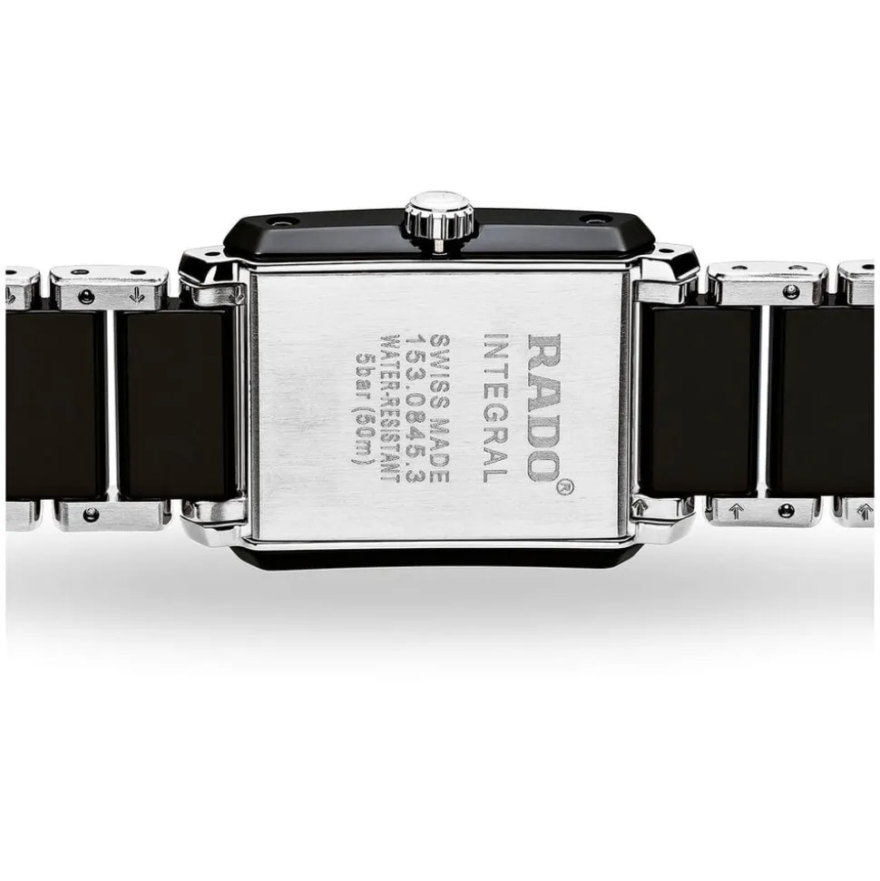 Rado Integral quartz ladies' diamond-set black and steel bracelet watch