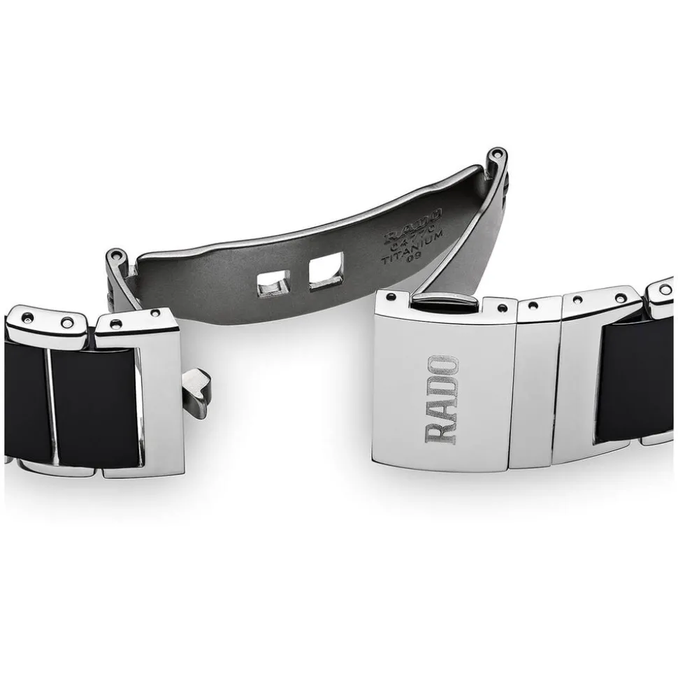 Rado Integral quartz ladies' diamond-set black and steel bracelet watch