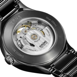 Rado True Round Automatic Open Heart 40mm Black Dial High-Tech Ceramic Bracelet Watch