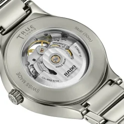 Rado True Round Automatic Open Heart 40mm Grey Dial High-Tech Ceramic Bracelet Watch