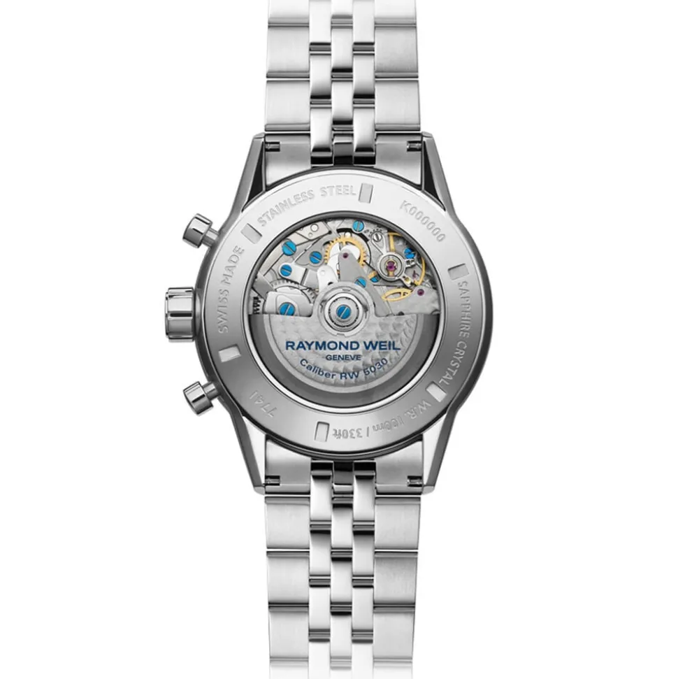 Raymond Weil Freelancer 43mm Chronograph White Dial Bracelet Watch