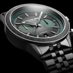 Raymond Weil Freelancer 43.5mm Black Turquoise Detail Dial Titanum Case Bracelet Watch