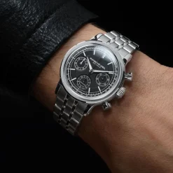 Raymond Weil Millesime Automatic Chronograph 39.5mm Black Dial Steel Bracelet Watch