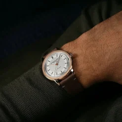 Raymond Weil Millesime 39.5mm Silver Dial Brown Leather Strap Watch