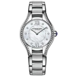 Raymond Weil Noemia White Diamond Dot Dial Stainless Steel Bracelet Watch
