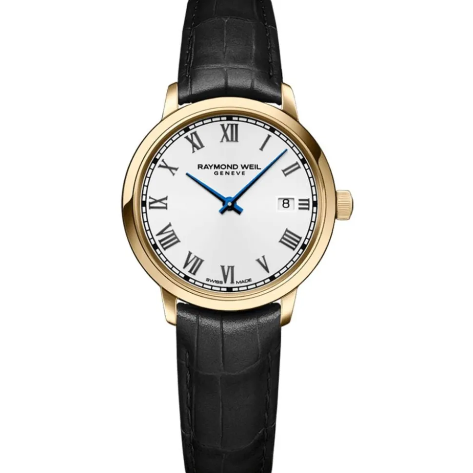 Raymond Weil Toccata 29mm White Roman Numerals Dial Yellow Gold PVD Case Watch