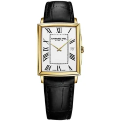 Raymond Weil Toccata 29x37mm Quartz White Dial Gold PVD Case Black Strap Watch