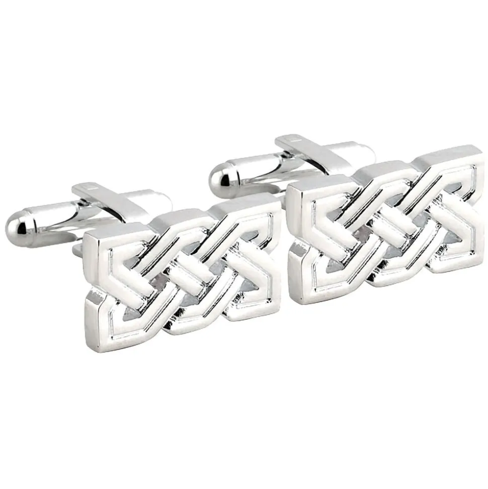 Rhodium Celtic Knot Cufflink