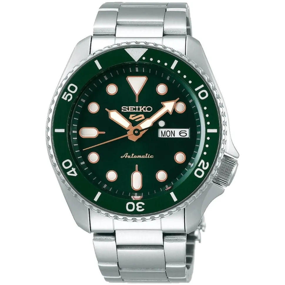 Seiko 5 Sports 42.5mm Green Dial Bezel Bracelet Watch