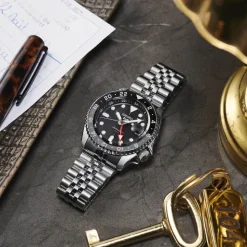 Seiko 5 Sports "Black Grape" 42.5mm Black Dial Bracelet Watch