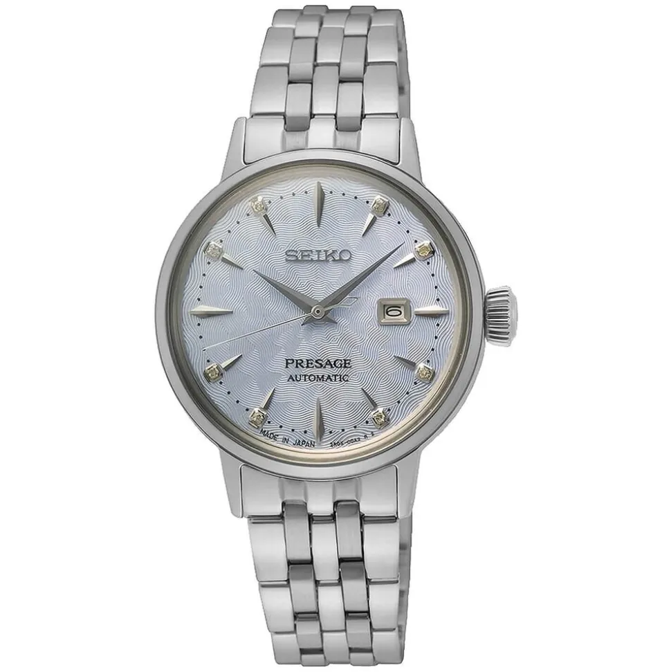 Seiko Presage Cocktail Time 'Skydiving' Diamond Twist 30.3mm Blue Dial Watch