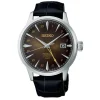 Seiko Presage Cocktail Time 'Rusty Nail' GMT 40.5mm Gradation Brown Dial Leather Strap Watch
