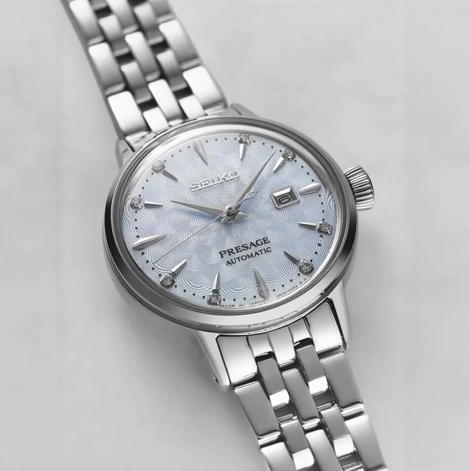 Seiko Presage Cocktail Time 'Skydiving' Diamond Twist 30.3mm Blue Dial Watch