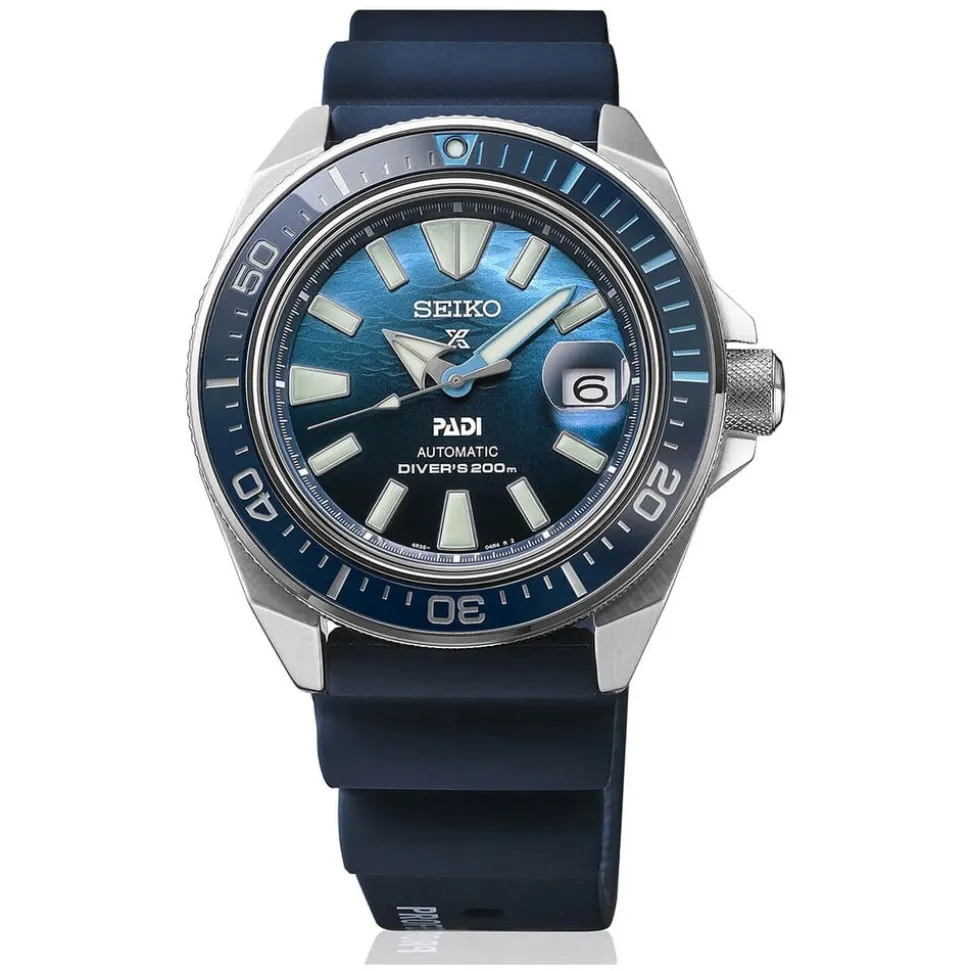Seiko Prospex ‘Deep Blue’ Samurai Padi Special Edition 44mm Blue Dial Blue Rubber Strap Watch