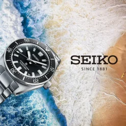 Seiko Prospex 1965 Revival Diver&rsquo;s 40mm Cove Black Dial Steel Bracelet Watch