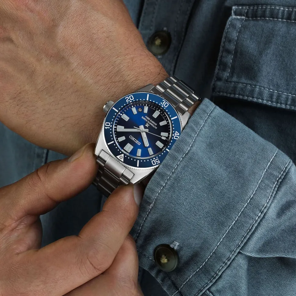 Seiko Prospex 1965 Revival Diver’s 40mm Scuba Blue Dial Steel Bracelet Watch