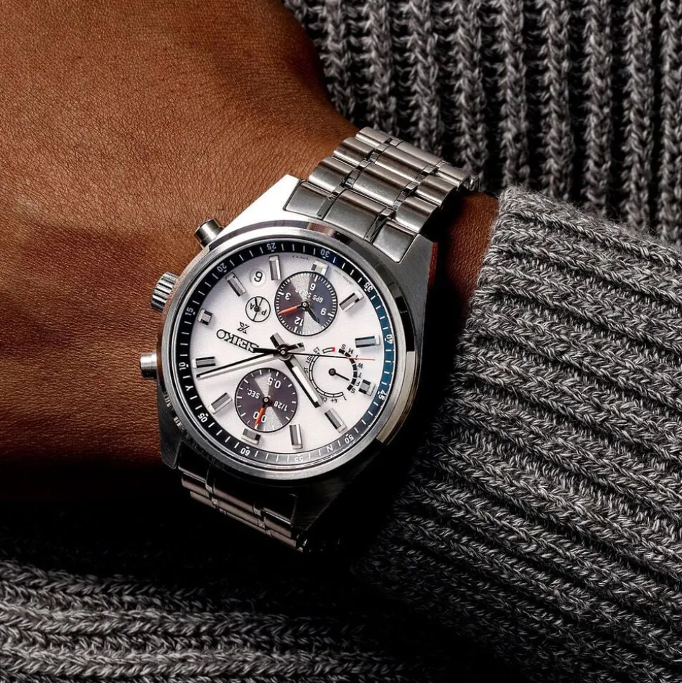 Seiko Prospex GPS Solar Chronograph Speedtimer 42mm Silver Dial Stainless Steel Bracelet Watch