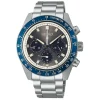 Seiko Prospex Grand Touring Solar Speedtimer 41.4mm Grey Dial Steel Bracelet Watch
