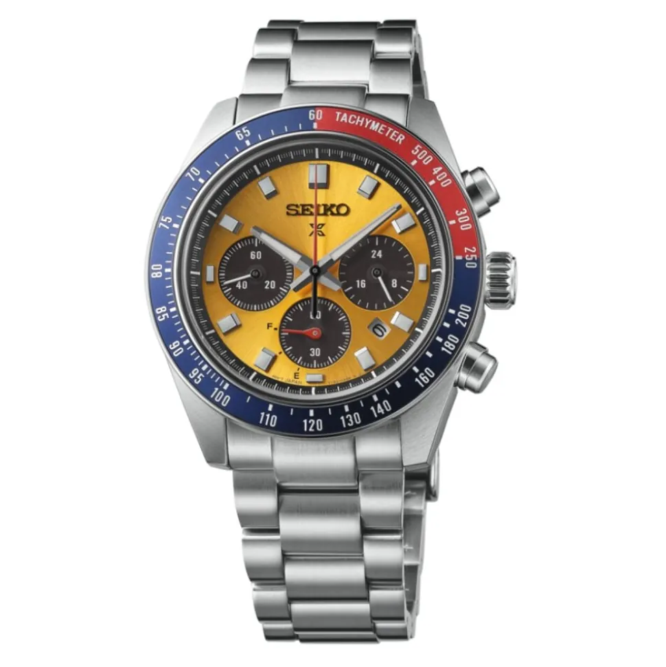 Seiko Prospex 'Pogue' Solar Chronograph 1969 Re-interpretation 41mm Orange Dial Bracelet Watch