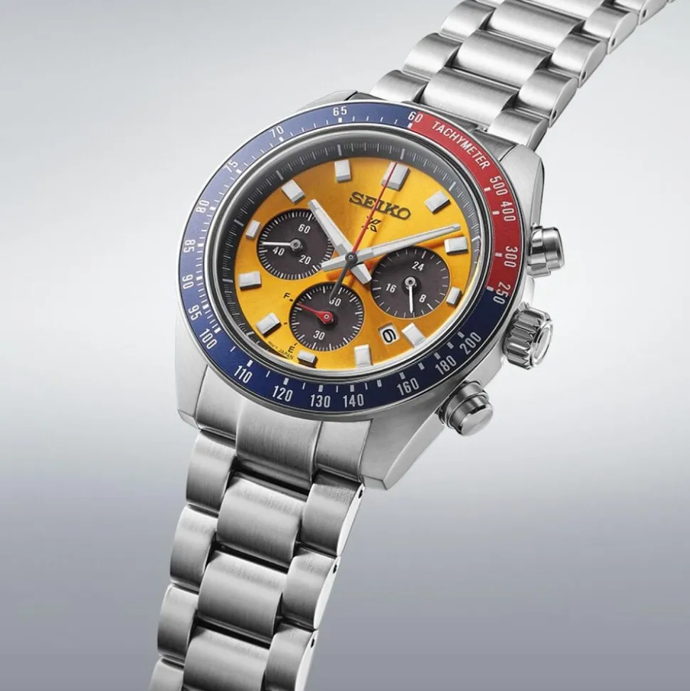 Seiko Prospex 'Pogue' Solar Chronograph 1969 Re-interpretation 41mm Orange Dial Bracelet Watch