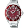 Seiko Prospex 4R Red 'Shog-urai' Divers 41.7mm Dial Steel Bracelet Watch