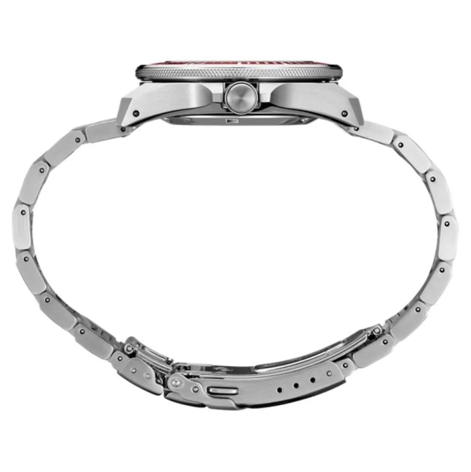 Seiko Prospex 4R Red 'Shog-urai' Divers 41.7mm Dial Steel Bracelet Watch