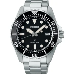 Seiko Prospex Solar Diver’s 41mm Pure Black Dial & Bezel Stainless Steel Bracelet Watch
