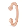 Silver & Rose Gold Plated Torque Plain Single Cuff Earring