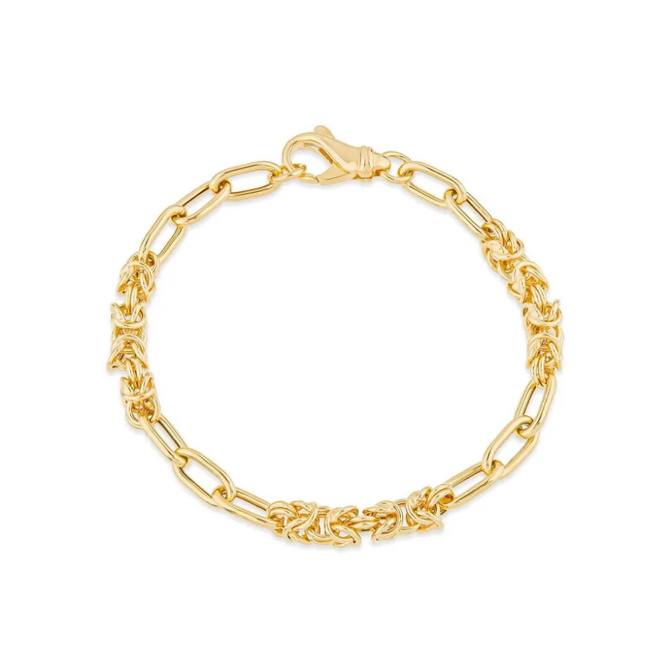 Silver & Yellow Gold Plated Twist & Open Link Bracelet