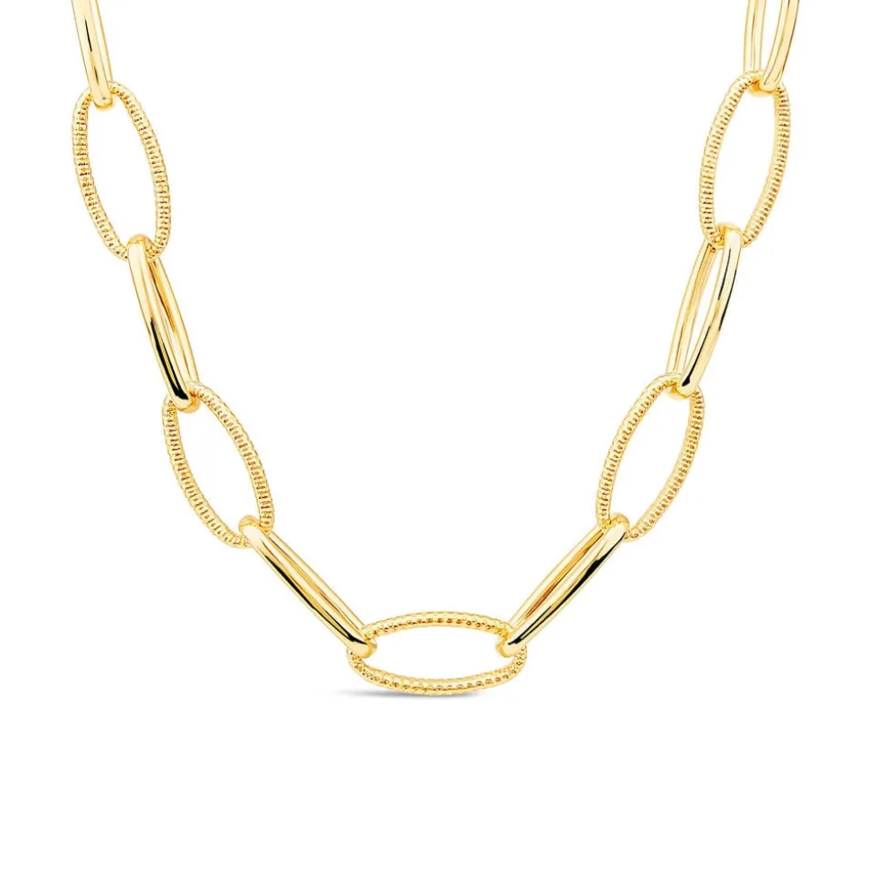 Silver & Yellow Gold Plated Open Curb Link Necklet