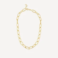 Silver & Yellow Gold Plated Open Curb Link Necklet
