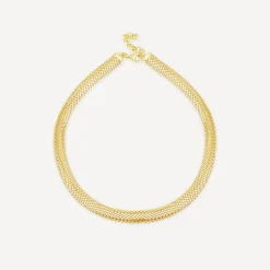 Silver & Yellow Gold Plated Woven Heavy Weight Necklace