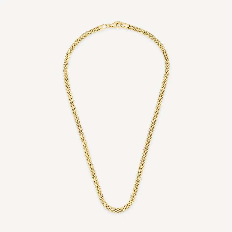 Silver & Yellow Gold Plated Popcorn Tube Necklet
