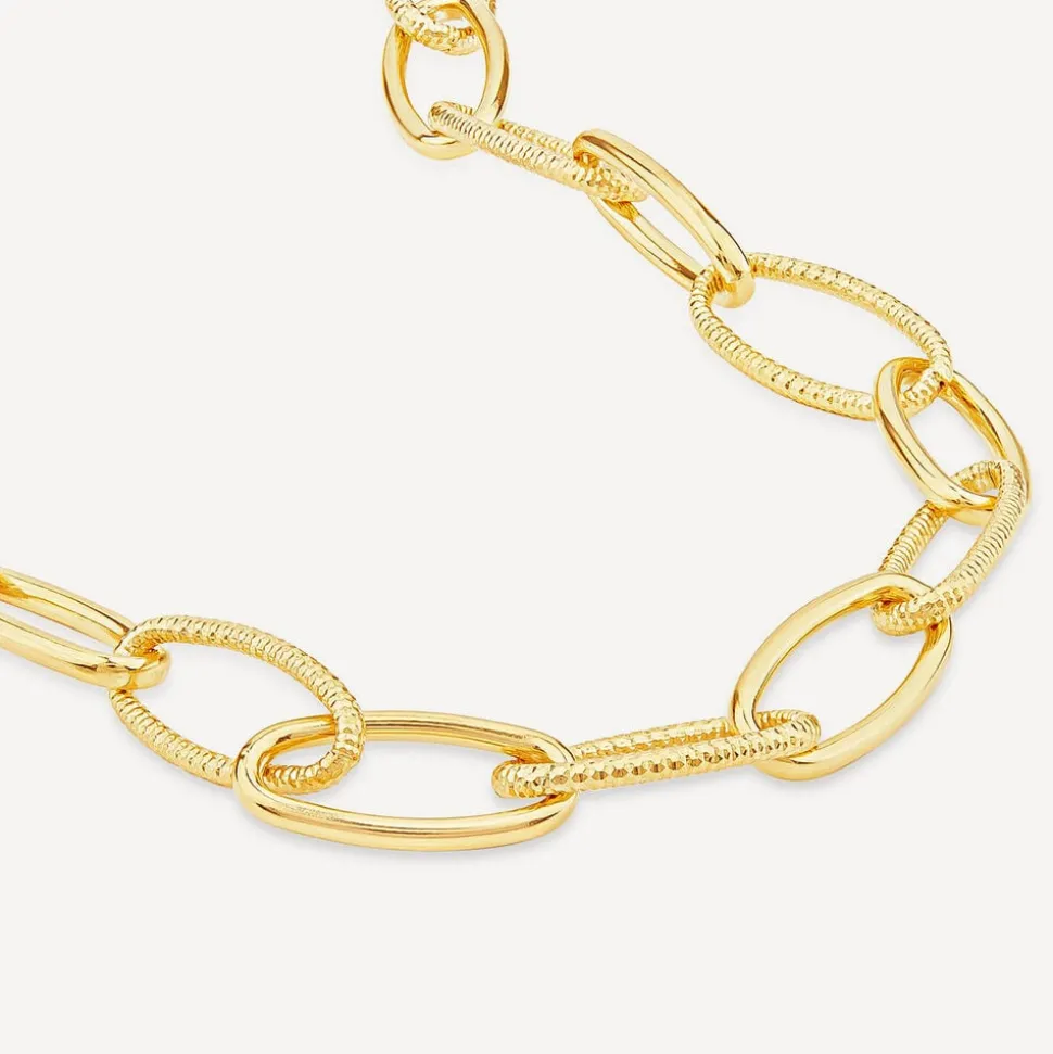 Silver & Yellow Gold Plated Open Curb Link Necklet