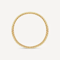 Silver & Yellow Gold Plated Wide Woven Brick Link Bracelet