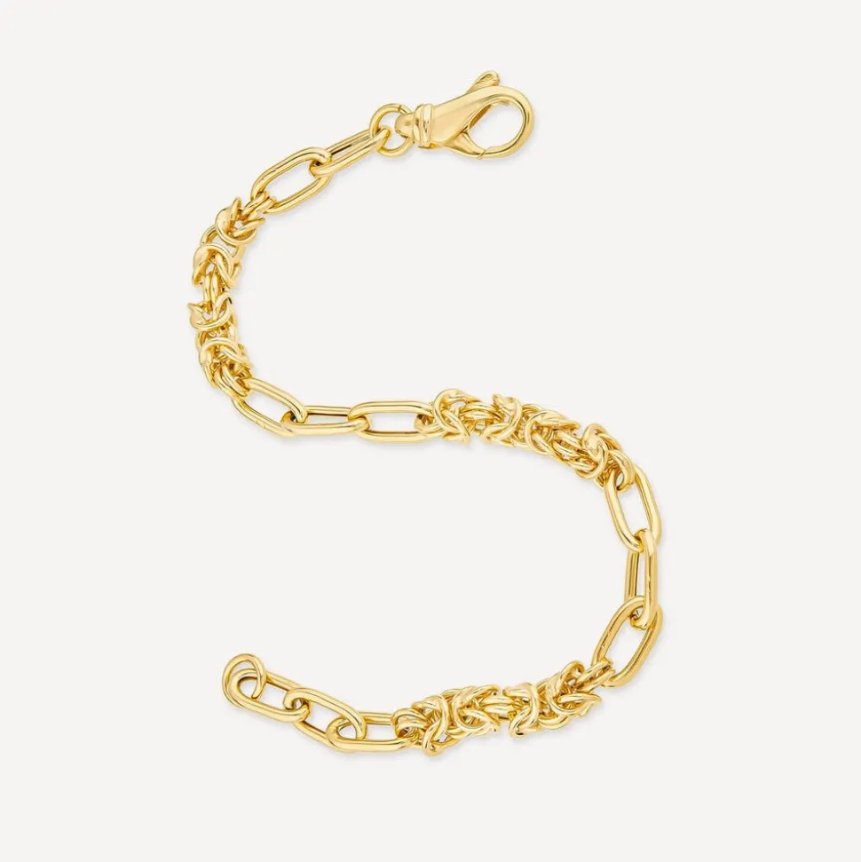 Silver & Yellow Gold Plated Twist & Open Link Bracelet