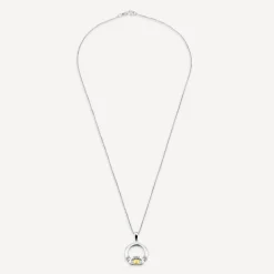 Silver Claddagh 10ct Yellow Gold Heart Pendant