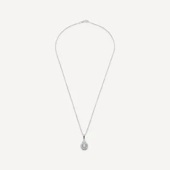 Silver Cluster Cubic Zirconia Trinity Knot Round Pendant