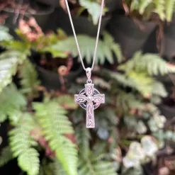 Silver Connemara Marble Cross Pendant