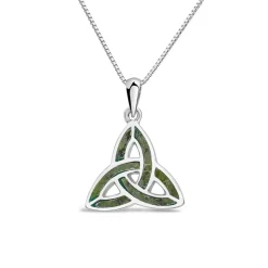 Silver Connemara Marble Trinity Knot Pendant