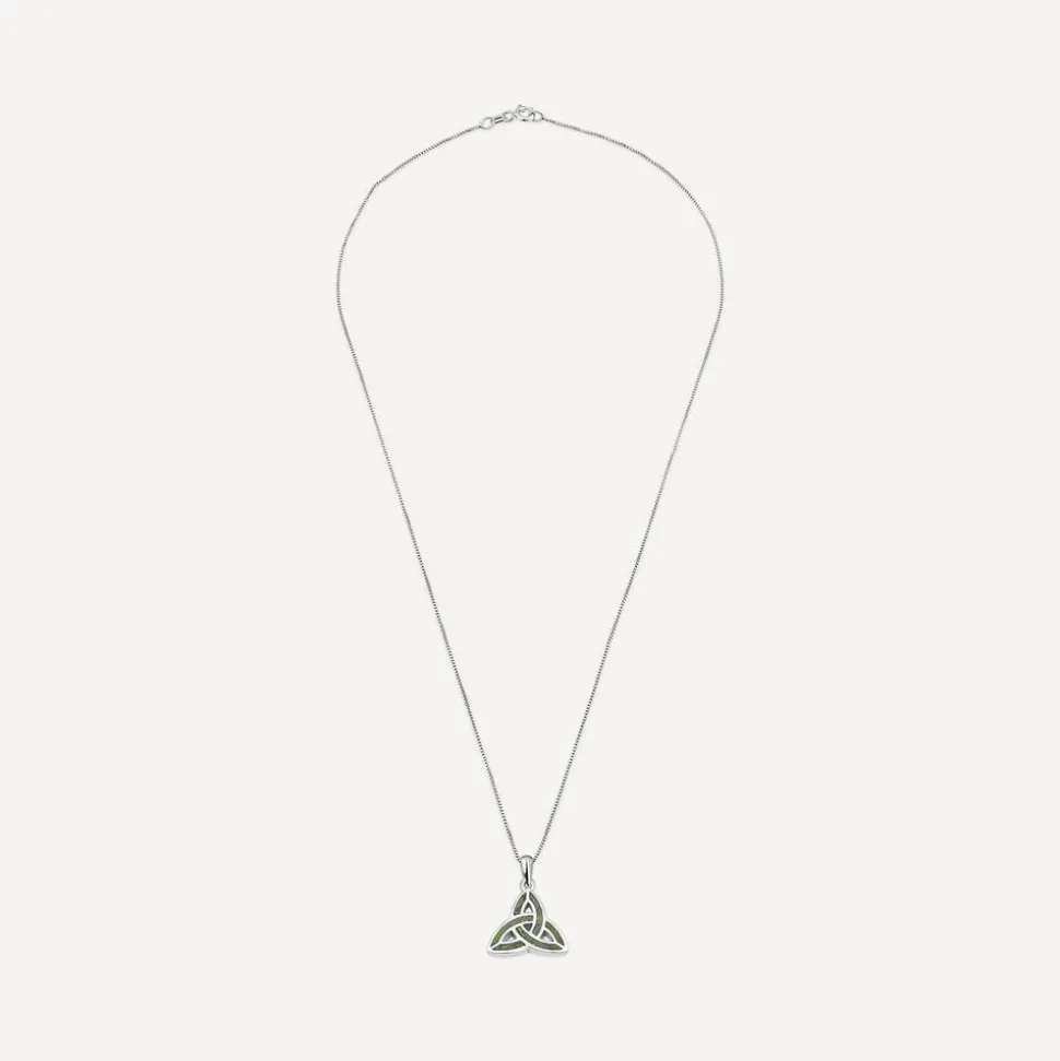 Silver Connemara Marble Trinity Knot Pendant