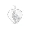 Silver crystal heart locket (Chain Included)