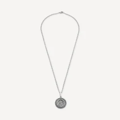 Silver Oxidised St.Christopher Medal Pendant