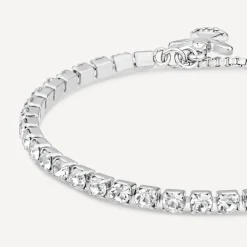 Silver Plated Crystal Angel Charm Tennis Bracelet